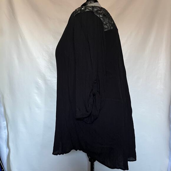 TORRID Fabric Button Up Top Womens 5X Sequin Whimsigoth Lace Roll Tab Fairy Goth - Picture 5 of 13